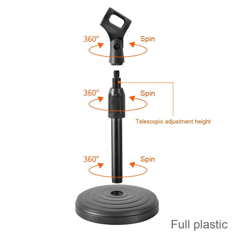Flexible Desktop Tripod Folding Mic Stand With Adjustable Angle Disc Microphone Mount Holder Stand Bracket Microphone Clip Clamp microphone stand