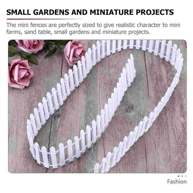 2 Db Mini Kerítés Kerti Dekoráció Miniatűr Játékok Deszka Fa Virág Edény Dísz - Image 5