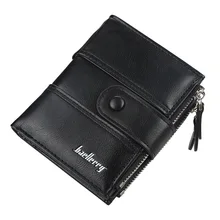 

Men's Wallets Brand Leather Double Zipper Card Holder Short Male Purse Coin Pocket Vintage Brand Quality Guarantee Men Wallets