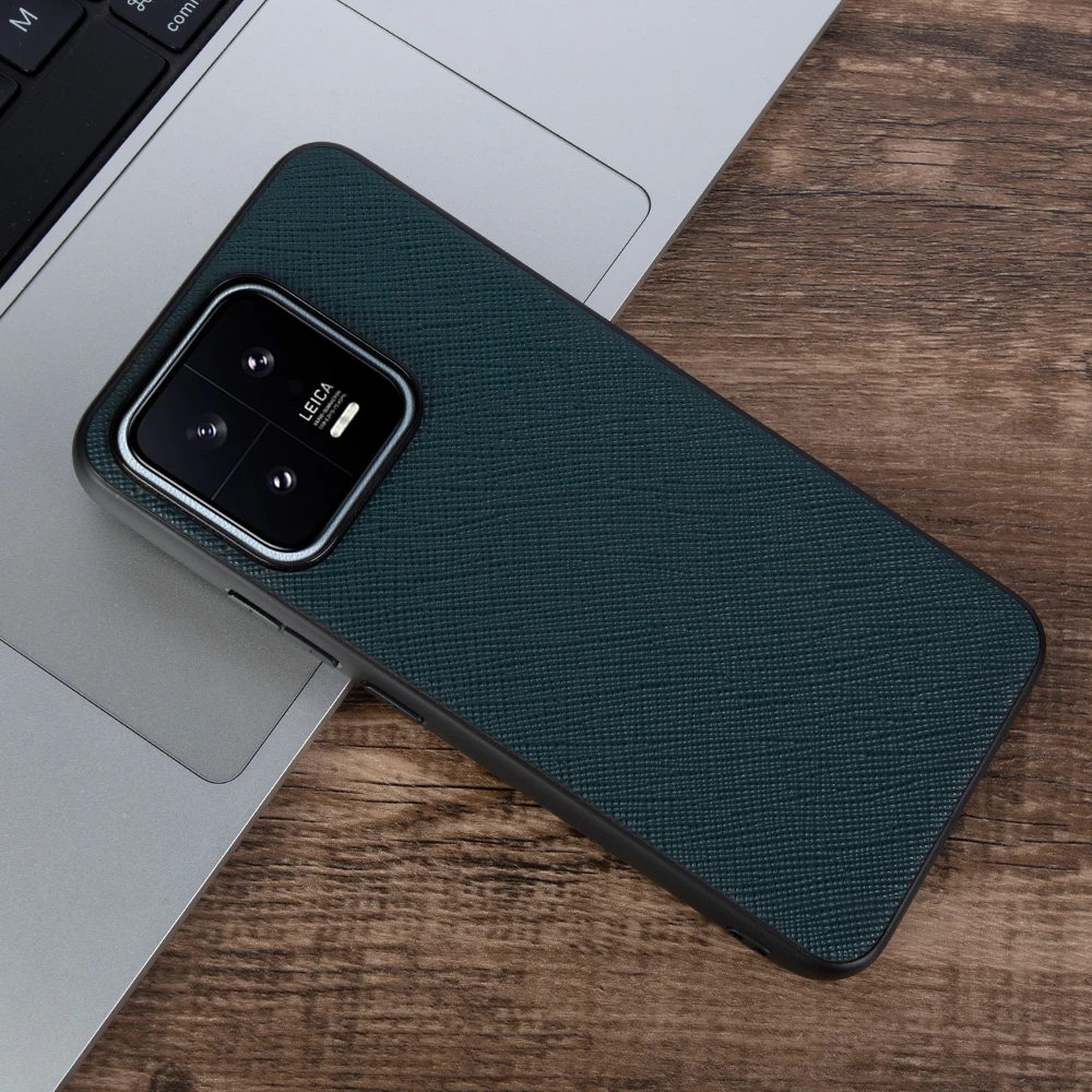 Luxury Cowhide Genuine Leather Case For Xiaomi 13T Pro 13 Women And Men Business Slim Back Cover Shockproof Protect Camera Lens