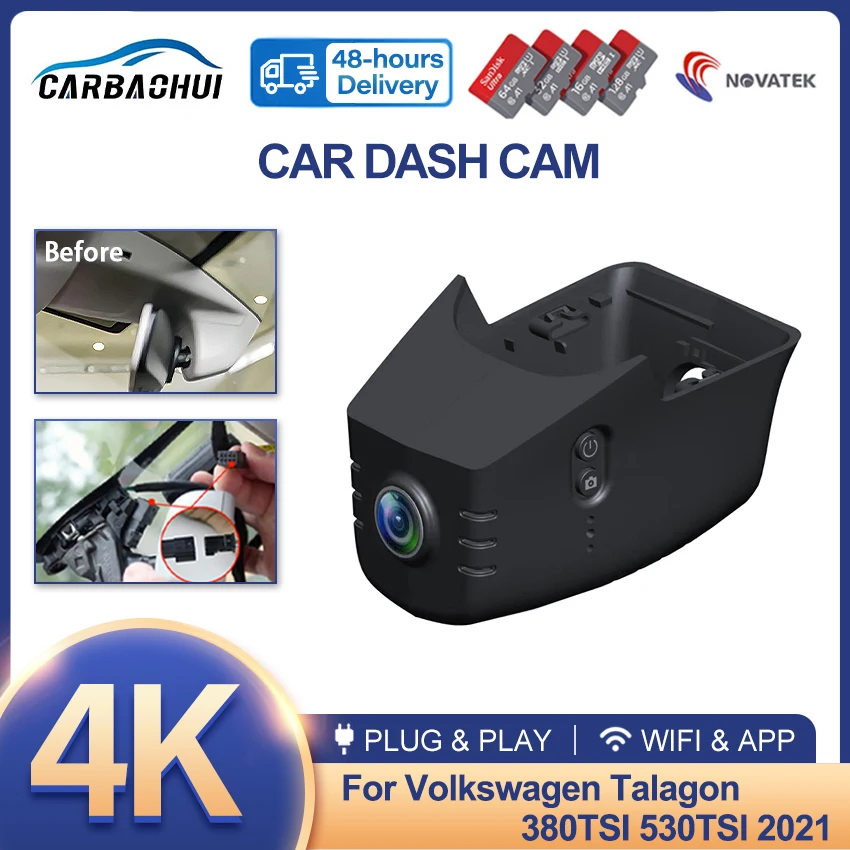 Plug and Play Dash Cam Car DVR 4K 2160P Video Recorder HD Camera For