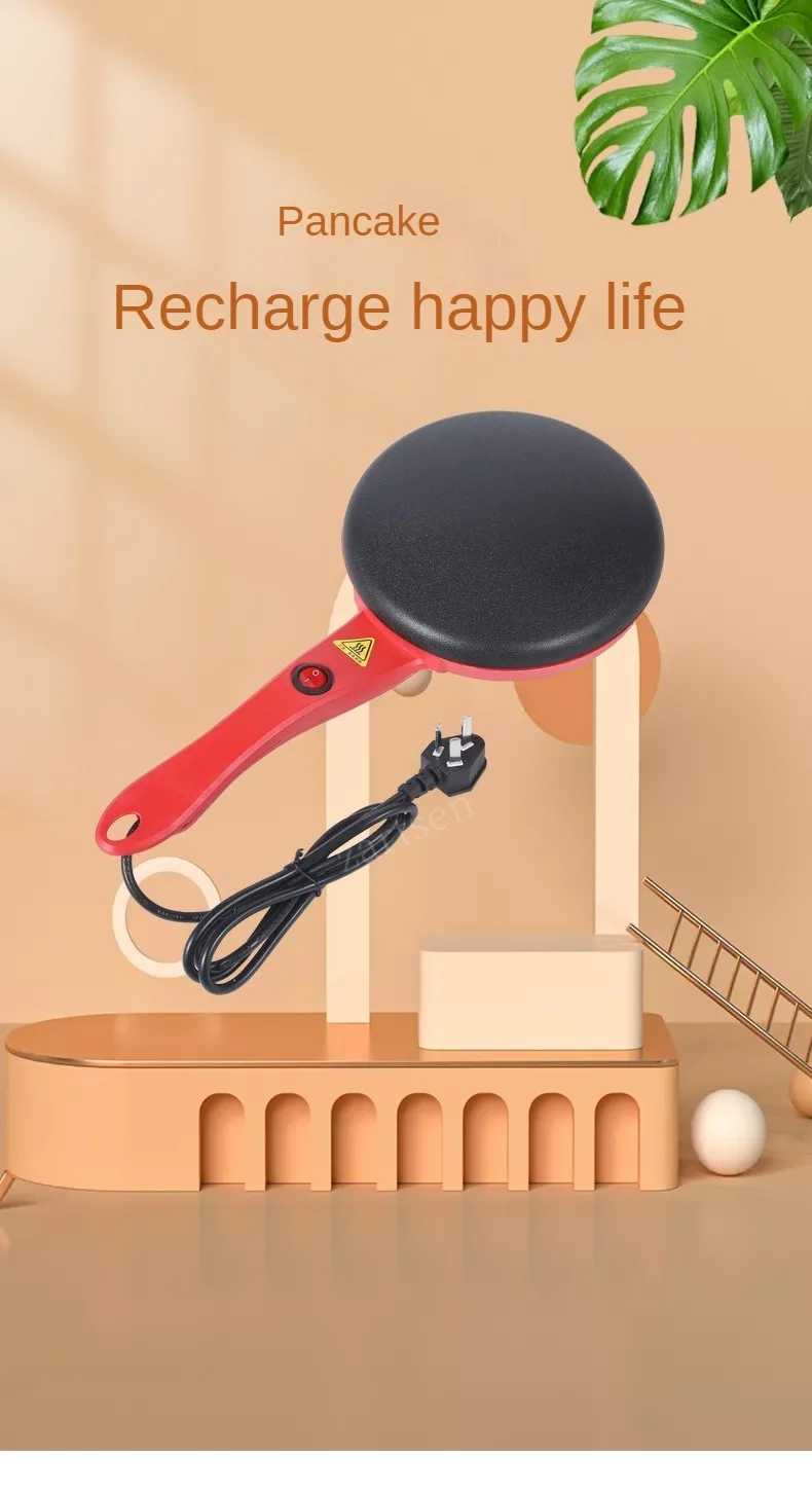 Description Picture 2 of item110V 220V Electric Crepe Maker Breakfast Pizza Baker Pancake Baking Pan Non-stick Griddle Chinese Spring Roll Cooking Pan