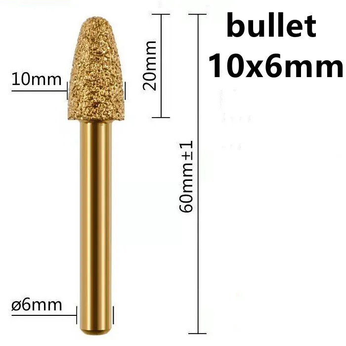 6mm Vacuum Brazed Diamond Grinding and Carving Tool Set