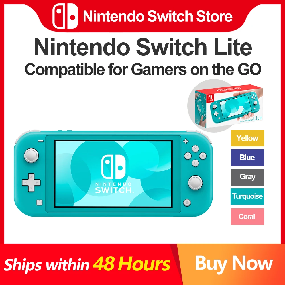 Nintendo Switch Lite Turquoise Handheld Game Console Compact Lightweight  Built in Control Pad and Longer Battery to Enjoy Game