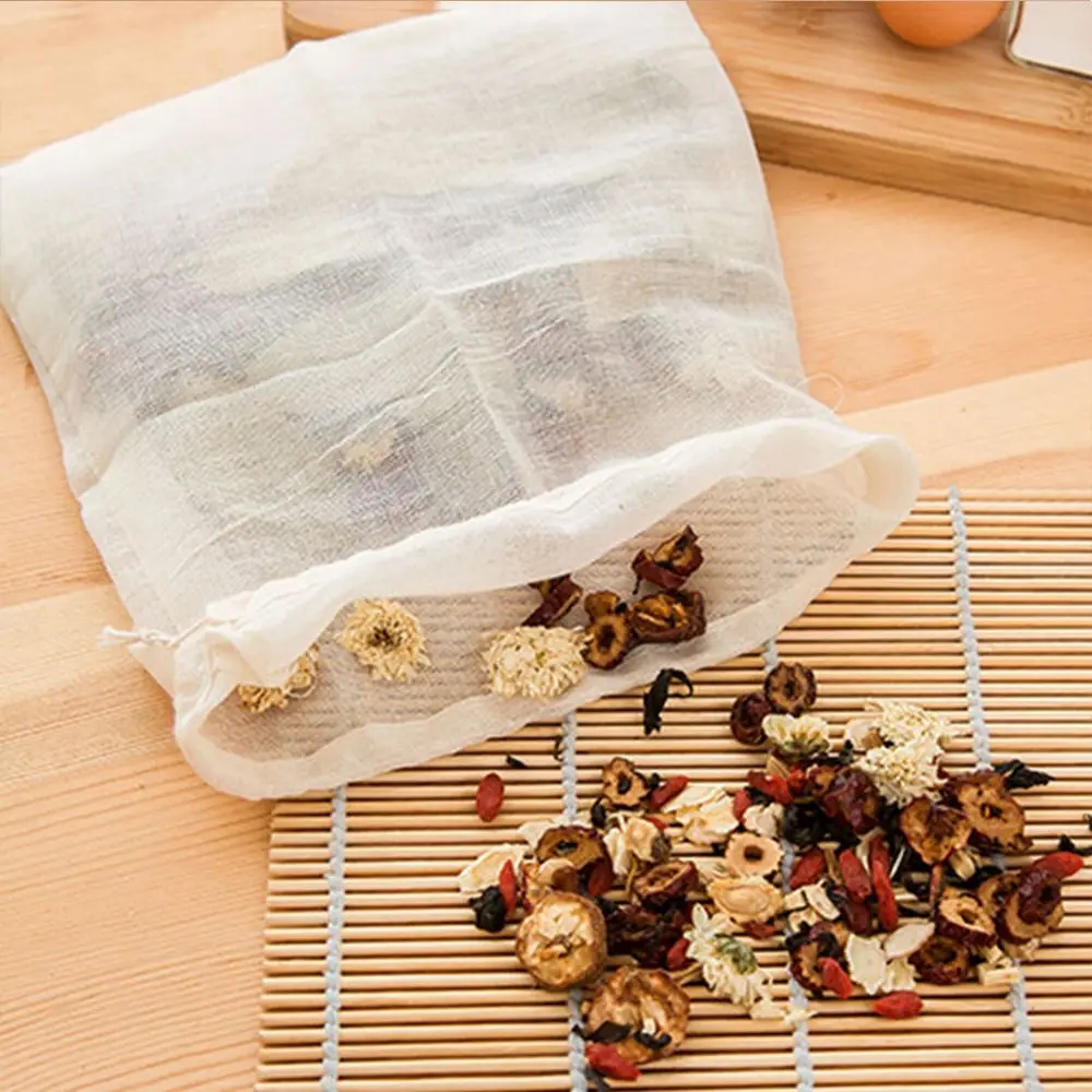 Reusable Cotton Food Filter Mesh Bag Nut Milk Bean Muslin Soup Tea Coffee Filter Supplies Food Colander Cooking Food Special