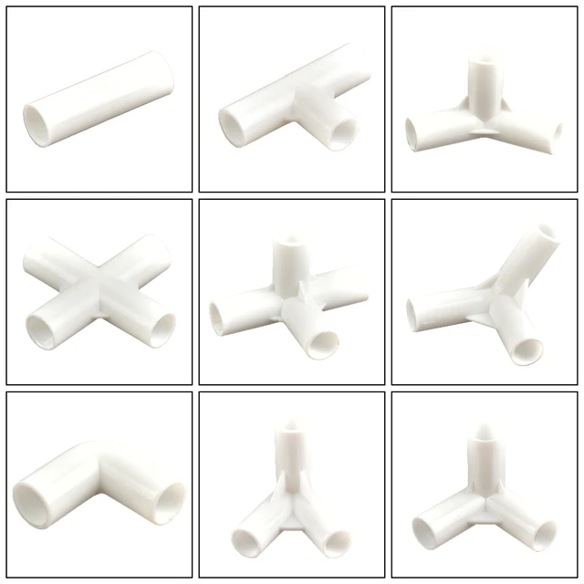 2Db Belső Átmérőjű 12 Mm-Es Egyenes Könyök 4-Utas Póló Csatlakozó 60 90 120 135 Fokos Pvc Diy Szekrény Sátra Illesztő Adapter