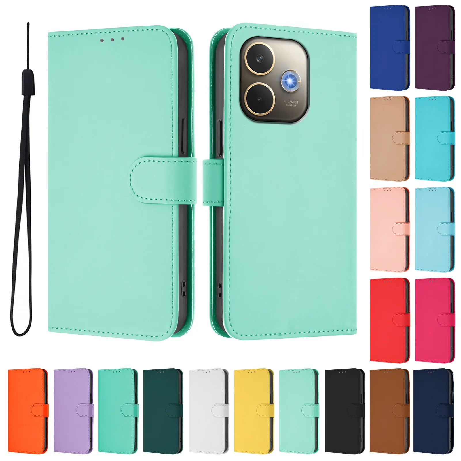 Luxurious Leather Phone Case with Card Holder and Flip Wallet Design