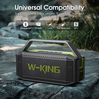 W-KING (100W Peak) 60W Portable Loud Bluetooth Speakers with Subwoofer, Outdoor Speaker Bluetooth Wireless Waterproof Speaker 2