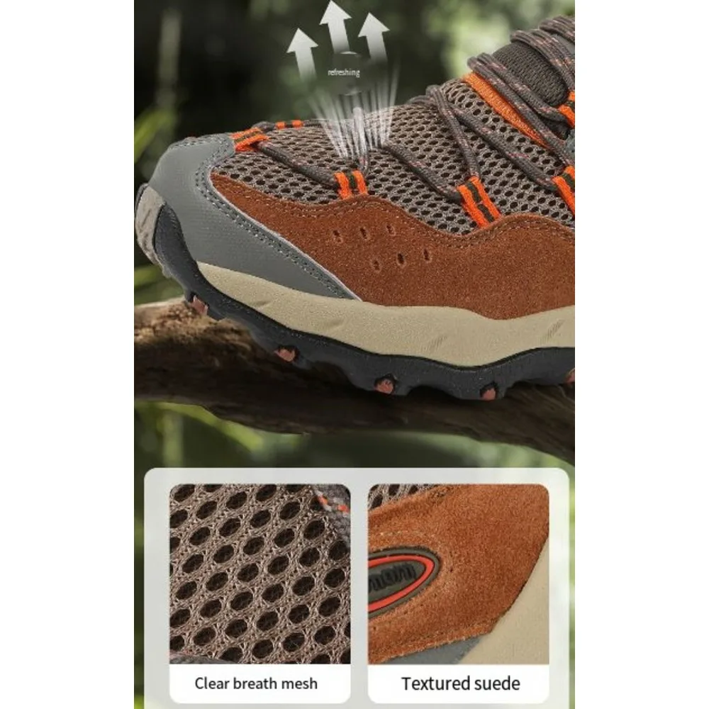 Outdoor men's spring and summer genuine leather waterproof, anti slip, wear-resistant hiking mountain sports shoes 3168 with 20_voghion.com