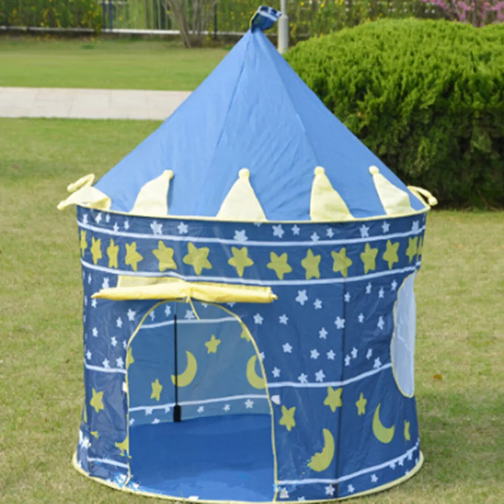 

Outdoor Toy Tents Castle Play Portable Foldable Tipi Prince Folding Tent Children Indoor Cubby Play House Kids Gifts