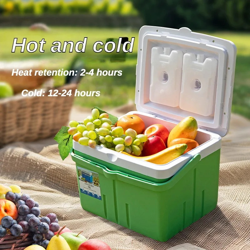 Portable 13L Outdoor Camping Picnic Ice Block Insulation Box Insulated Thermal Cooler Box With Temperature Screen
