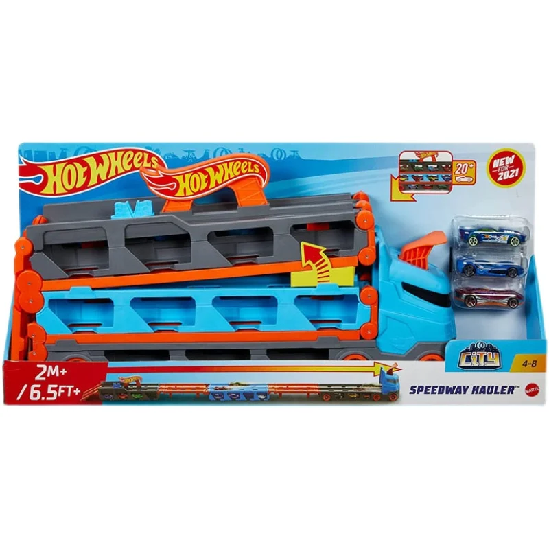 Hot Wheels Truckin Transporters Tractor Trailer Nitro Scorcher Dragster  Race Car