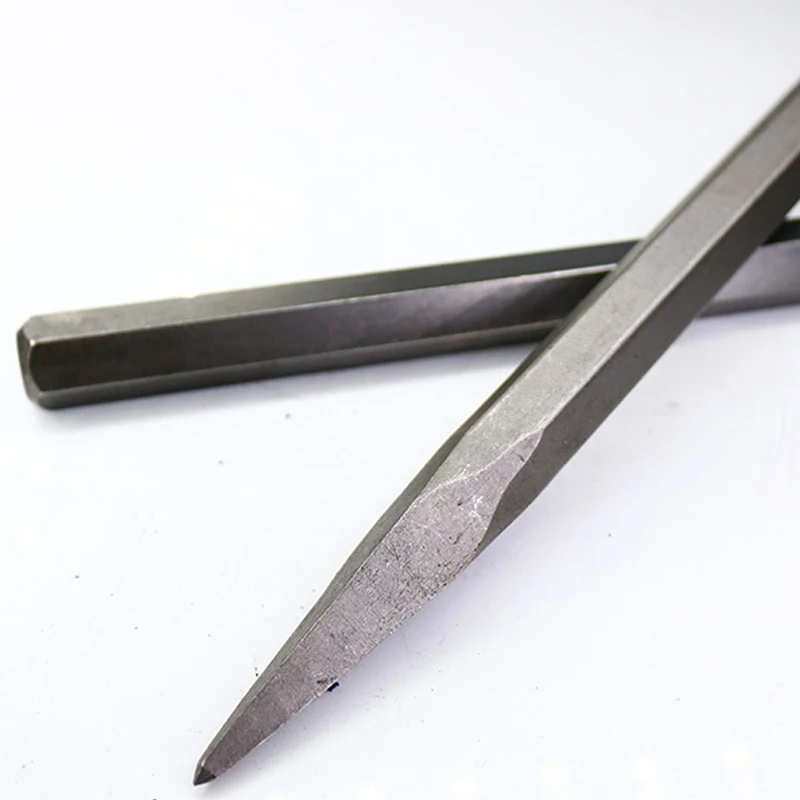 1PC Pointed/Flat Mouth Chisel Handmade Alloy Tungsten Steel Chise Stone  Splitting Chisel For Carving Stone