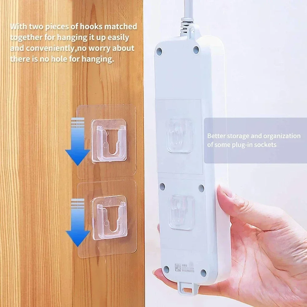 Self Adhesive Wall Hooks 40/2pcs Double-Sided Traceless Suction Cup Storage Holders For Bathroom Kitchen Organizer