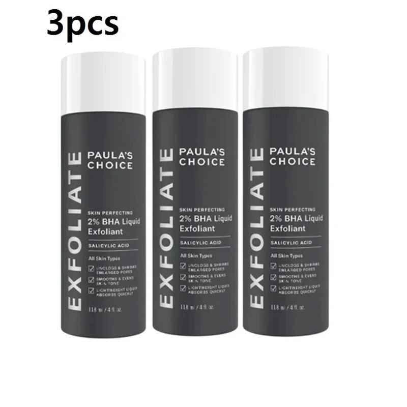 

3PCS Paulas Choice SKIN PERFECTING 2% BHA Liquid Salicylic Acid Exfoliant Facial Exfoliant for Blackheads Enlarged Pores Wrinkle