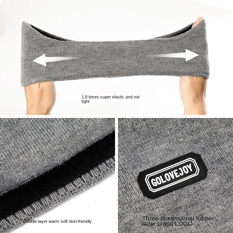 Autumn Winter Ear Covers for Men Women Cycling Knitted Double Warm Muff Run Cap knitted hat earflap hat winter hat
