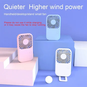 Compact Mini Fan Rechargeable Stand Small Pocket Fan with Three Wind Speeds Powerful Range Long-lasting USB Fan 1
