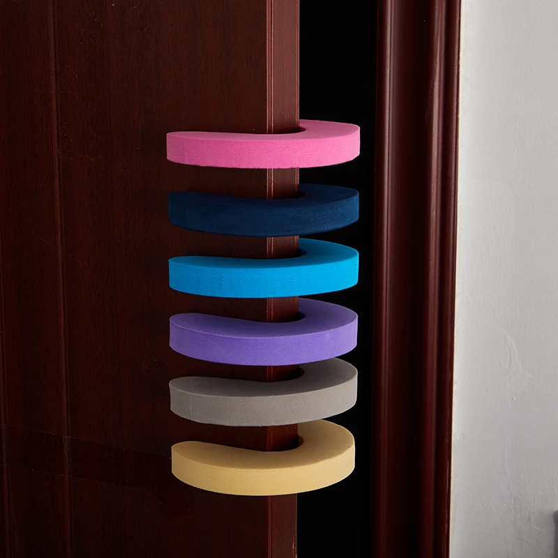 5pcs Baby Safety Locks Children Protection EVA C Shape Security Cabinet Locks Door Clip Kids Finger Safe Soft Foam Door Stopper