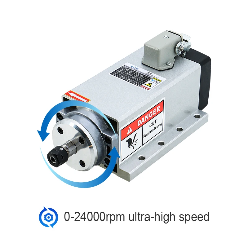 1.5kw 220v / 110v ER11 24000RPM 400HZ air cooled spindle YL620 inverter VFD Aviation plug CNC engraving milling machine Air Cooled Spindle Motor Spindle Set High Speed Motor