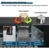 Black Waterfall Kitchen Sink Drop in Single Bowl Stainless Steel Bar Sink with Cup Washer Sinks, Topmount Workstation Kitchen 5