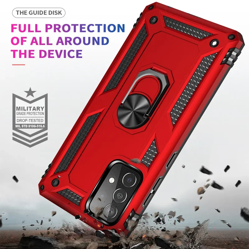 Fashion Armor Case with Metal Ring - Anti-Drop Shockproof Cover