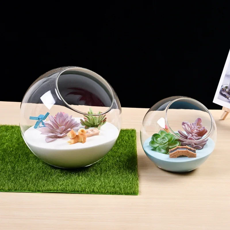 1pc Micro Landscape Glass Bottles Creativity Dew Collection Glass Vase Succulent Plant Terrarium Container Flower Pot Home Decor 2