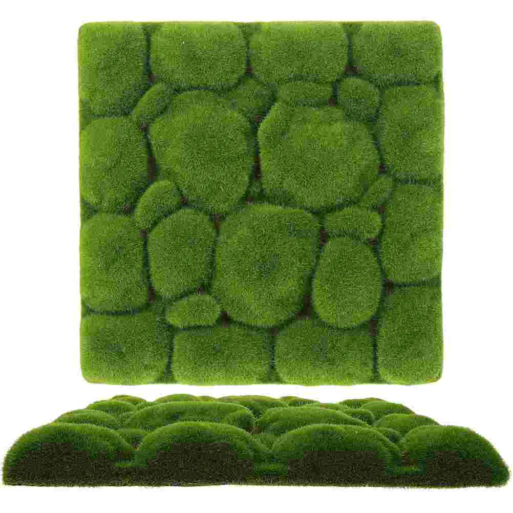 

2 Pcs Simulated Moss Decoration Terrarium Wall Artificial Outdoor Garden Ornament Lawn Micro Landscape Silk Cotton Mat Fake
