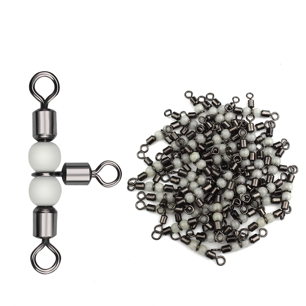 Accessoires pêche 10 pièces émerillons triple roulement à billes DNDYUJU connexion fluide équipement
