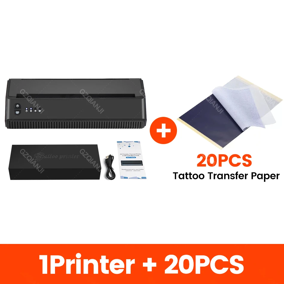 Ambition Wireless Tattoo Stencil Printer with 20Pcs Transfer Paper