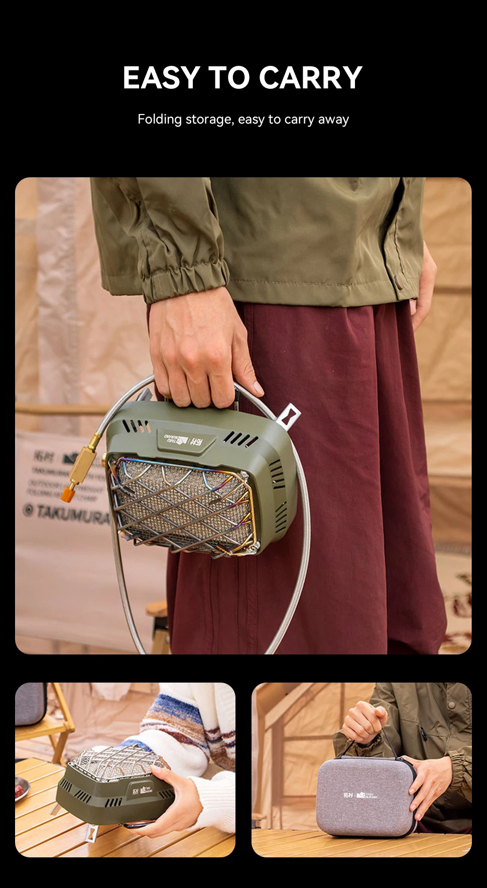 WESTTUNE Outdoor-Heizofen, 3500 W, doppelter Verwendungszweck, multifunktionaler Kochbrenner, Camping, Reisen, Wandern, Winter-Kaminheizung – Detail 8
