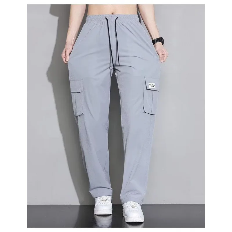 New pants for men in spring and autumn wide leg straight leg pants for summer men drape sports and leisure pants men's clothing
