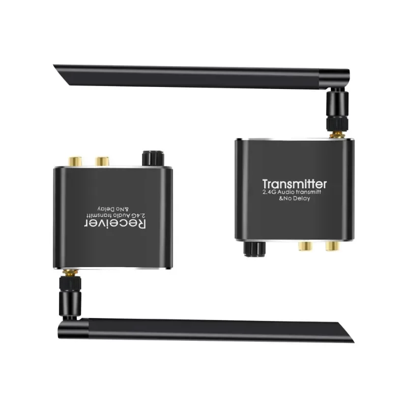 2.4ghz Wireless Wifi Audio Music Transmitter and Receiver with 3.5mm R/L RCA Wireless Audio adapter for DVD TV Computer CD