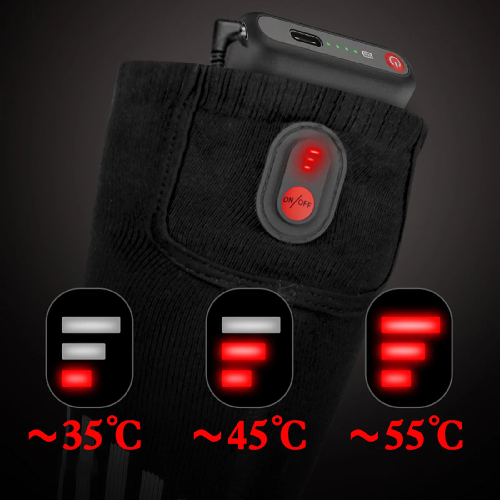Winter Heated Socks Thermal Stretchy Stockings Unisex Heating Foot Warmer Electric Socks Warm Skiing 35 to 55&deg;C No Battery