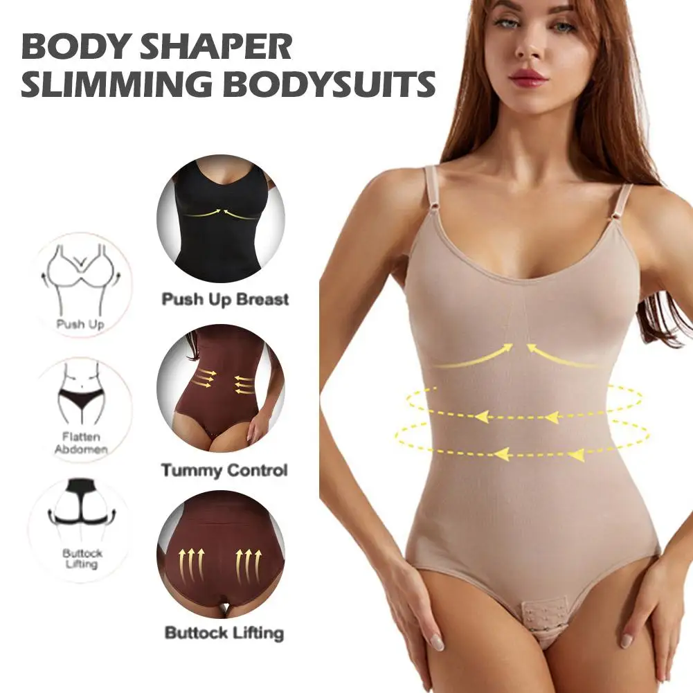 

Seamless Shapewear Bodysuit For Women Tummy Control Butt Lifter Body Shaper Invisible Under Dress Slimming Strap Thong Unde E1f9