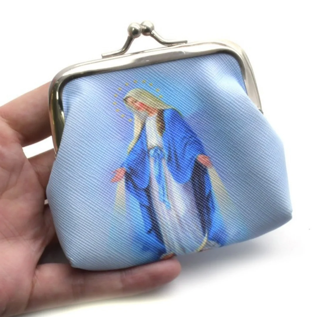 Borsa Portamonete Stampata per Grani del Rosario, Borsa Porta Gioielli Religiosi per Monete, per Uso Quotidiano e Personale - immagine 3