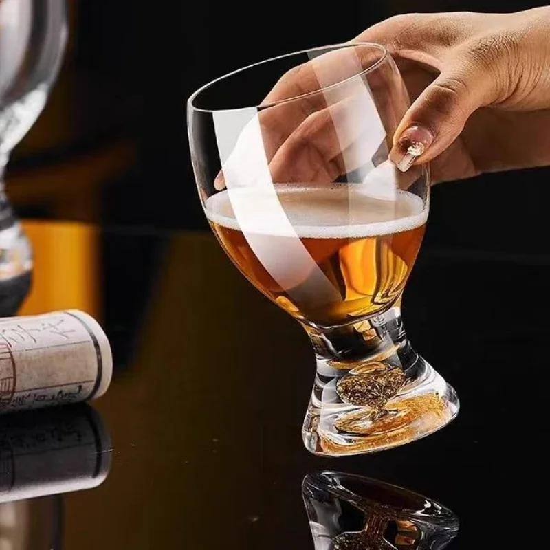 High-grade craft brewing wheat root beer cups home creative cold drink cups juice cups wine cups creative gold foil beer cups