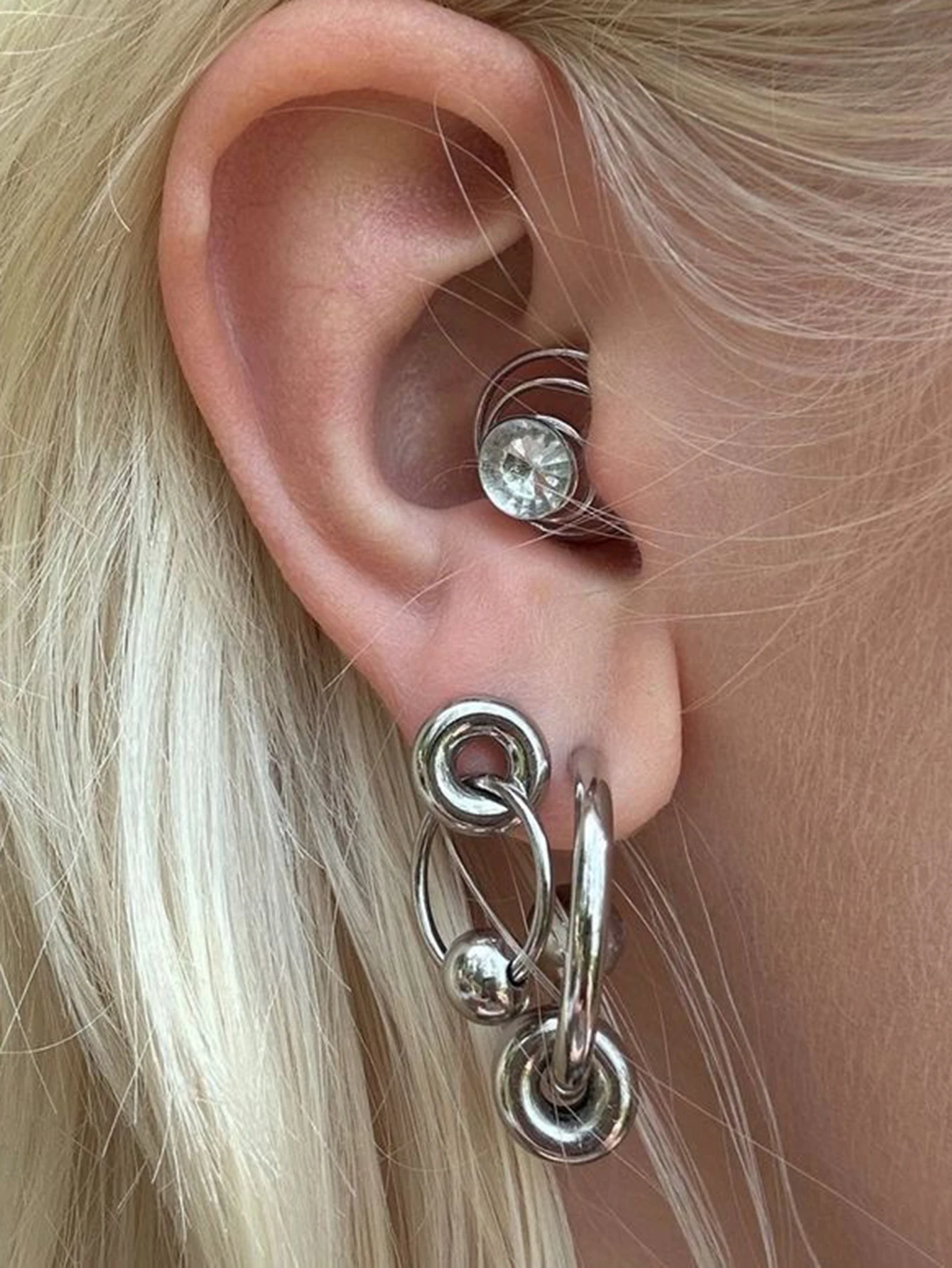 Girl Jewelry Hoop Chain Ear Cuff Women Daily Party Wear