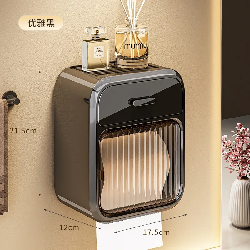 Paper Towel Holder Toilet Paper Holder Toilet Paper Rack Toilet Roll Holder Tissue Holder Wall Mounted Waterproof No Punching