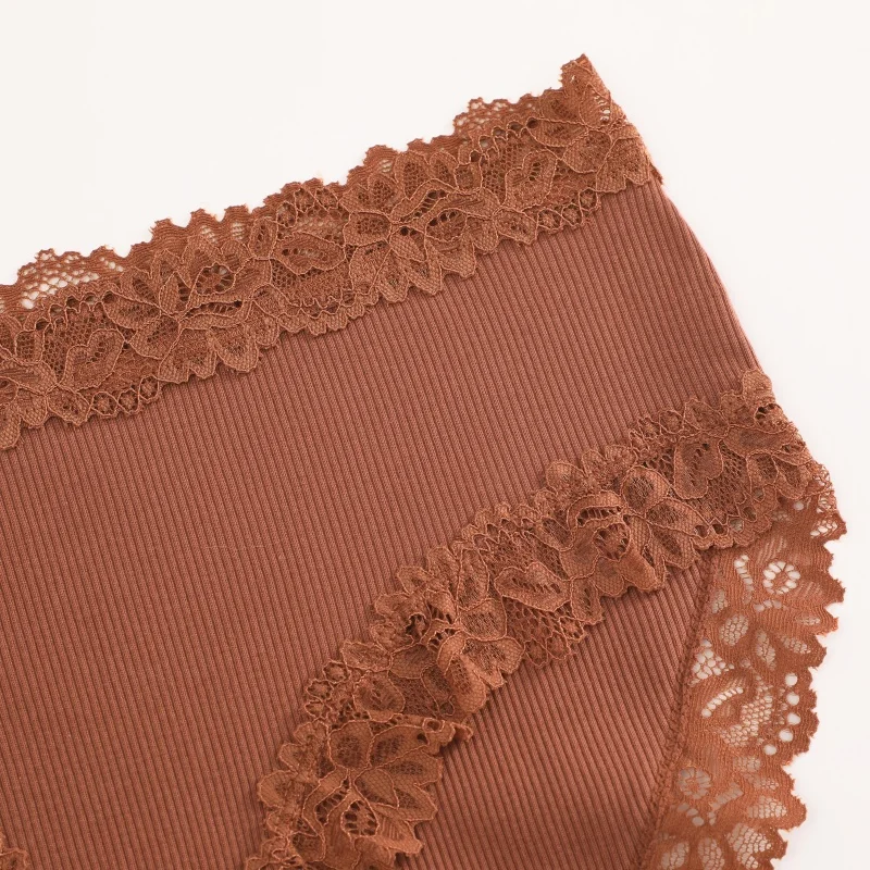 3PCS/Set Women Cotton Panties Lace Low Waist Briefs Trendy Patchwork Lace Intimate Underwear Stretch Comfortable Ladies Lingerie