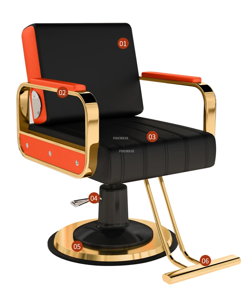 Chaise de coiffeur professionnelle en acier inoxydable, mobilier léger et  rotatif de luxe pour Salon de beauté et coiffure - AliExpress
