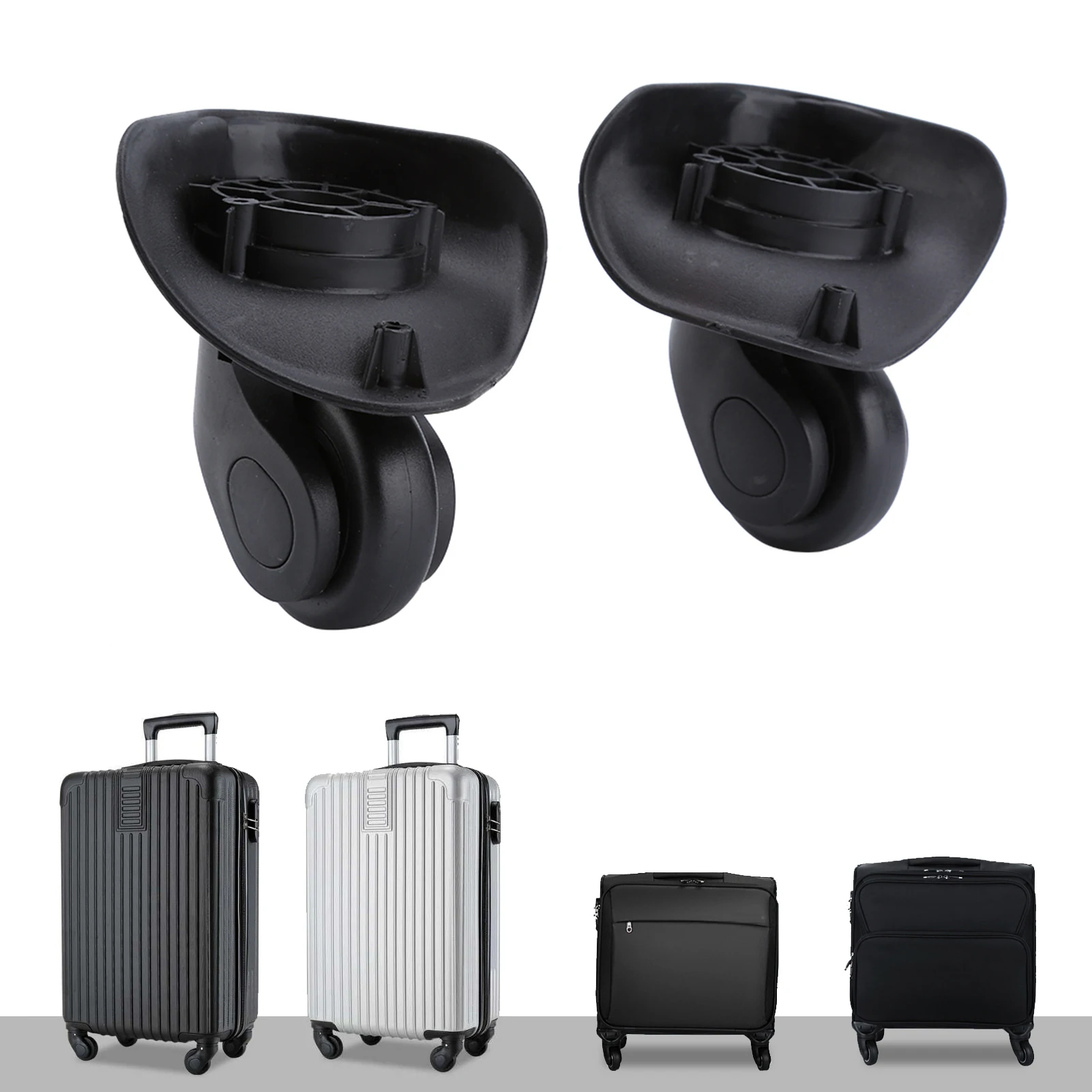 2 Stück drehbare Koffer-Gepäck-Ersatzräder für Reisekoffer, Gepäck, Kofferräder – Detail 6