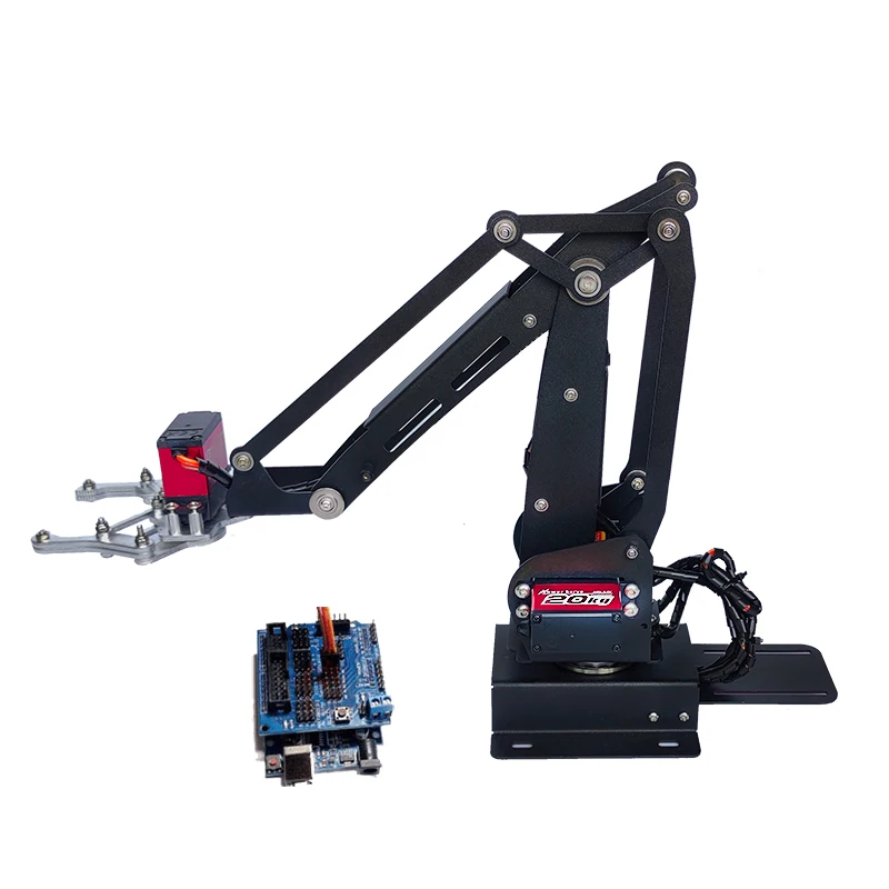 아두이노 4 DOF 금속 조작기 메카니컬 로봇 암 클로 키트 20KG 디지털 서..