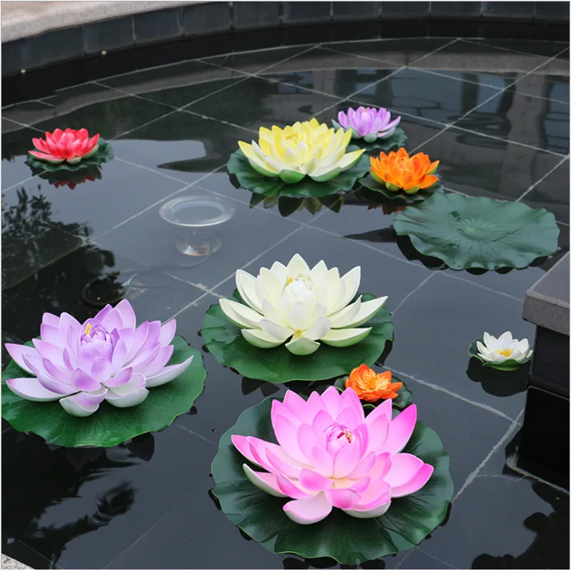 Floating Lotus Artificial Flower - Lifelike Water Lily for Pond and Garden Decoration