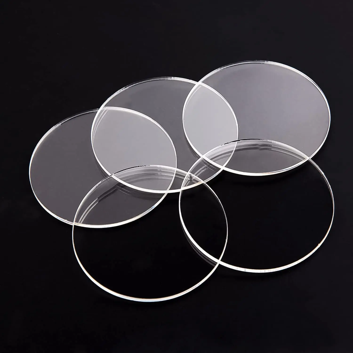 45 Pieces Clear Acrylic Circles Clear Disc Transparent Acrylic Round Circle Clear Disc Acrylic Sheet Acrylic Plastic Disc for Art Project and DIY