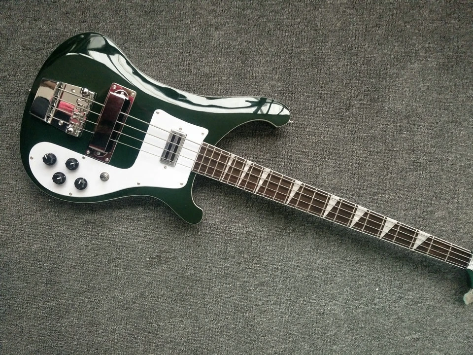 GreenRickenbackerBassElectricGuitarSolidBasswoodBodyChrome