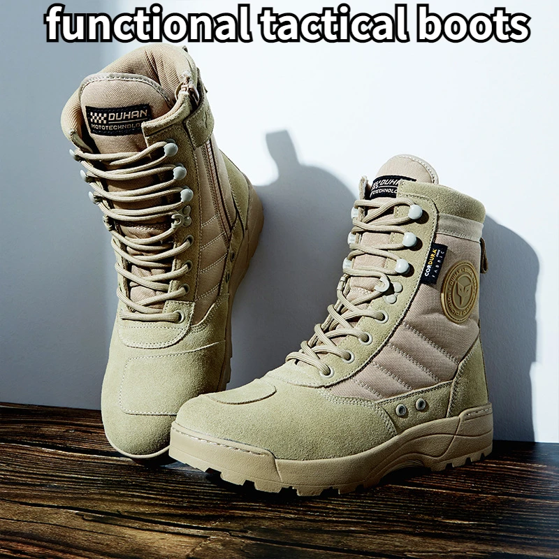 

Functional Tactical Boots Motorcycle Riding Shoes Outdoor Sports Motorbike Motocross Boots Men Women Same Riding Warm Equipment