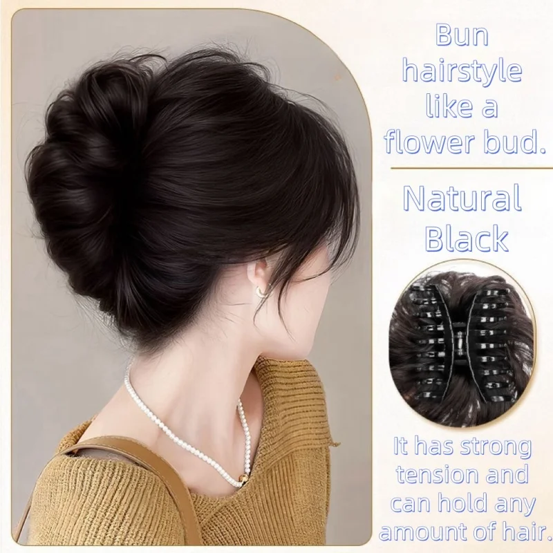 باروكة نسائية صناعية - كعكة برعم زهرة كسولة على شك...