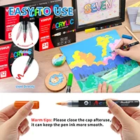 12/24/36/48/60 Colors Acrylic Paint Pens Markers Brush Tip Paint Markers For Rock Painting Wood Stone Glass Gift DIY Crafts 6