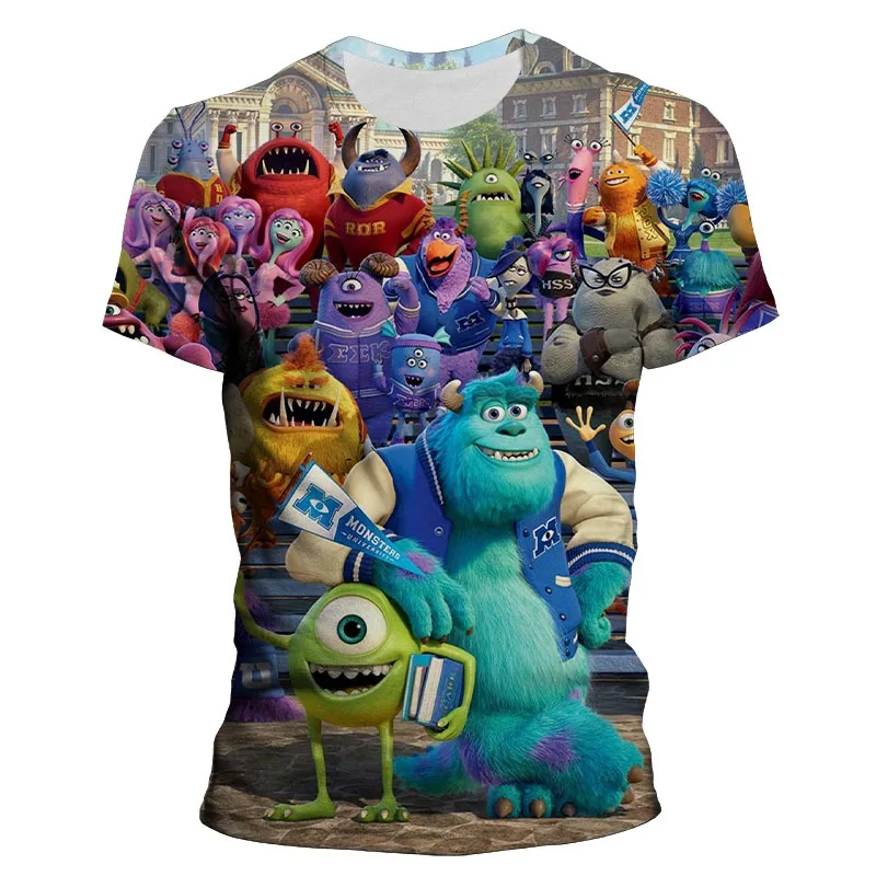 Мужская футболка Monsters Inc 11 с 3D принтом в стиле Харадзюку свободного кроя |