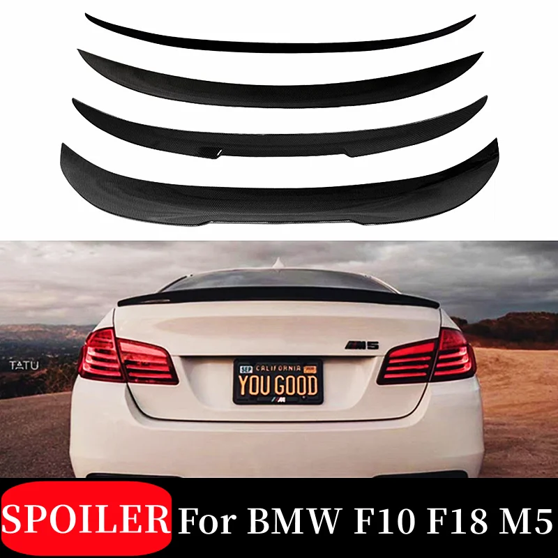 

For BMW 5 Series F10 F18 M5 520i 525i 528i 530i 535i M4 MP PSM Style Carbon Glossy Black Rear Trunk Lid Car Spoiler Wings Tuning